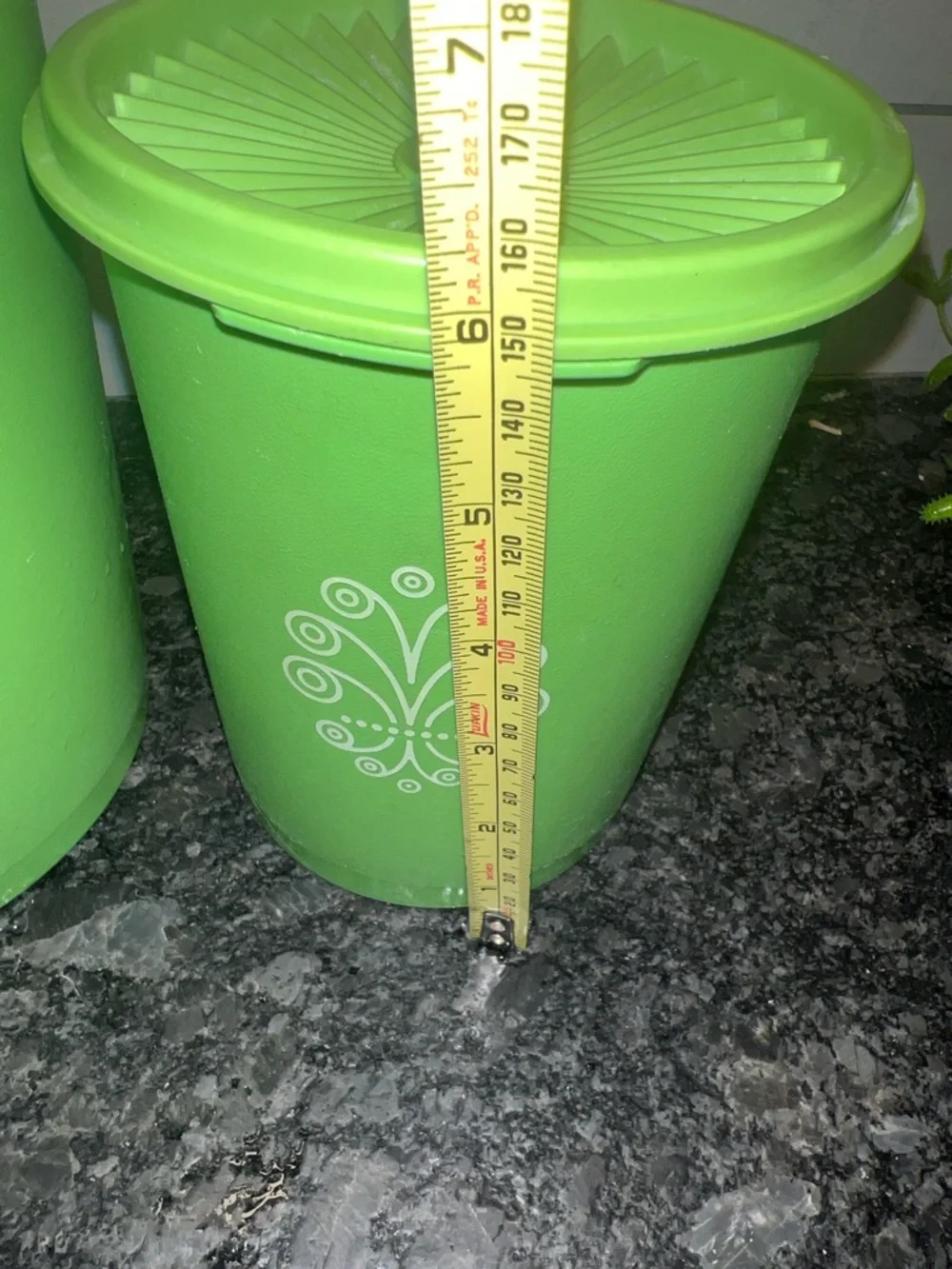 Tupperware Green Servalier Storage Canisters Set. Great shape. Set of 2
